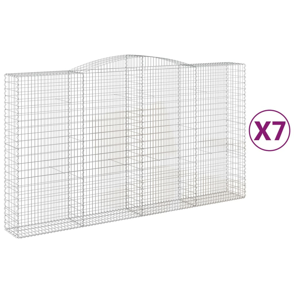 vidaXL Gabions avec arche 7 pcs 400x50x220/240 cm Fer galvanisé
