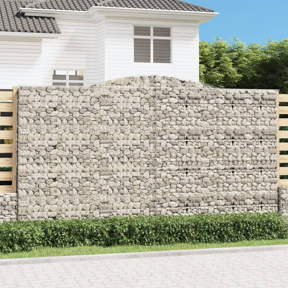 vidaXL Gabions avec arche haute 9 pcs 400x50x220/240cm Fer galvanisé