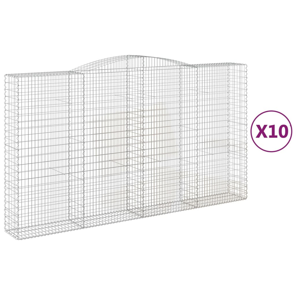 vidaXL Gabions avec arche 10 pcs 400x50x220/240 cm Fer galvanisé