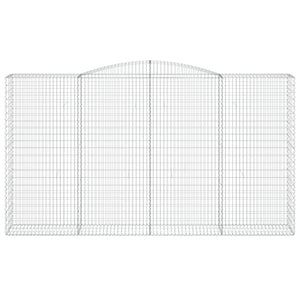 Gabionen mit Hochbogen 10Stk. 400x50x220/240cm Verzinktes Eisen