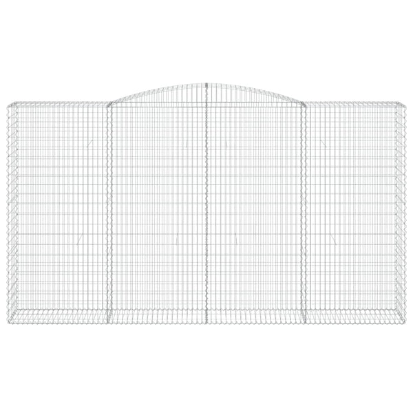Gabionen mit Hochbogen 15Stk. 400x50x220/240cm Verzinktes Eisen