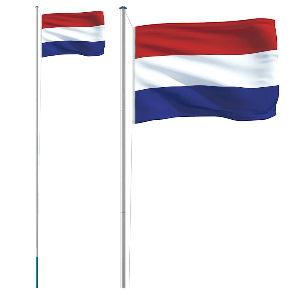vidaXL Drapeau néerlandais avec mât 6,08 m Aluminium