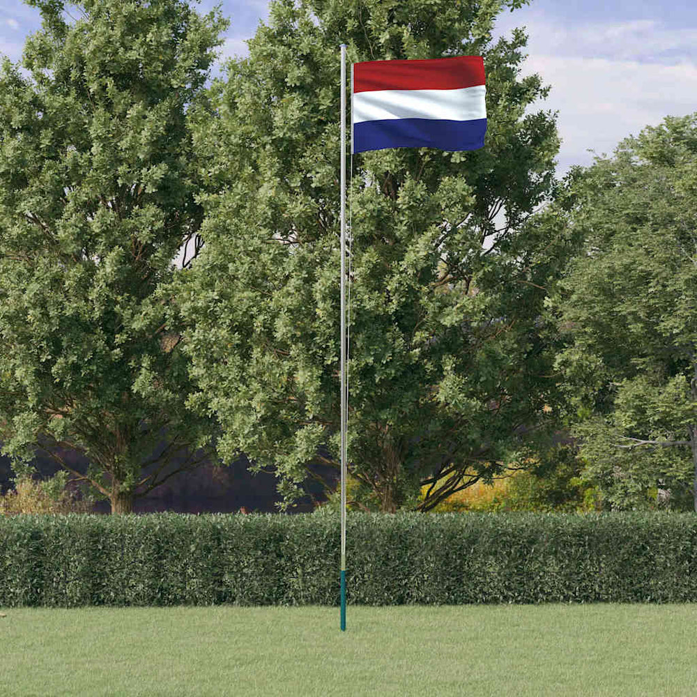 vidaXL Drapeau néerlandais avec mât 6,08 m Aluminium