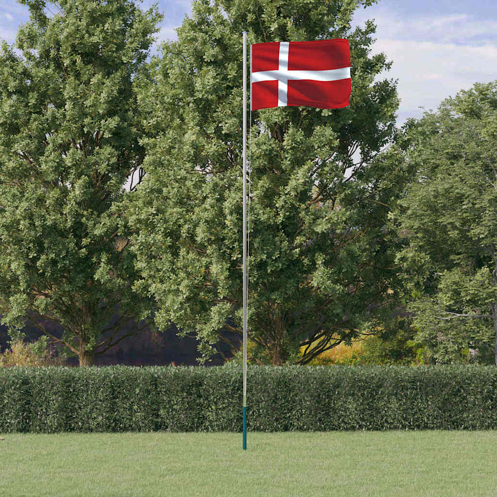 vidaXL Drapeau du Danemark avec mât 6,08 m aluminium