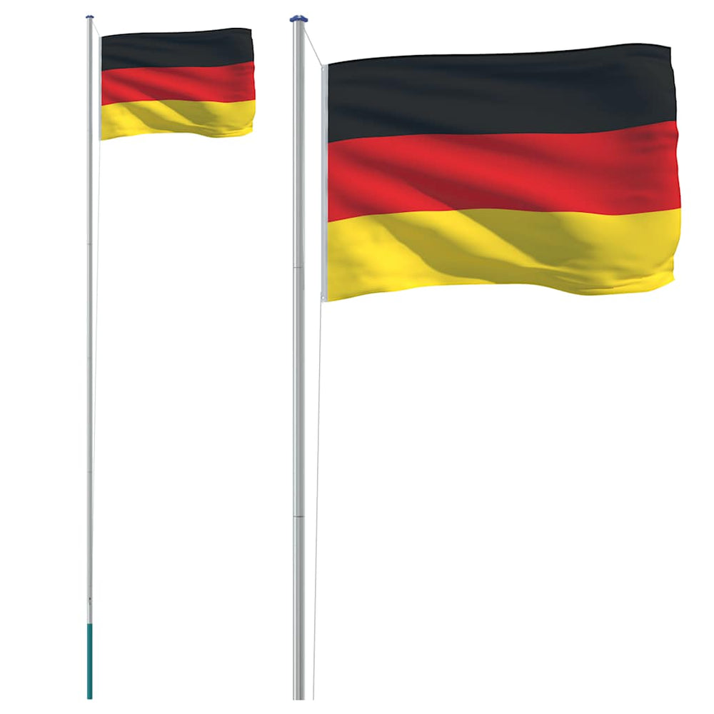 vidaXL Drapeau d'Allemagne avec mât 6,08 m Aluminium