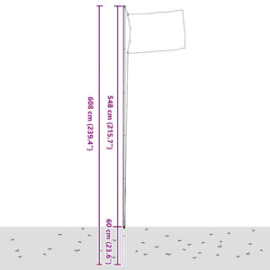 Flagge Kroatiens mit Mast 6,08 m Aluminium
