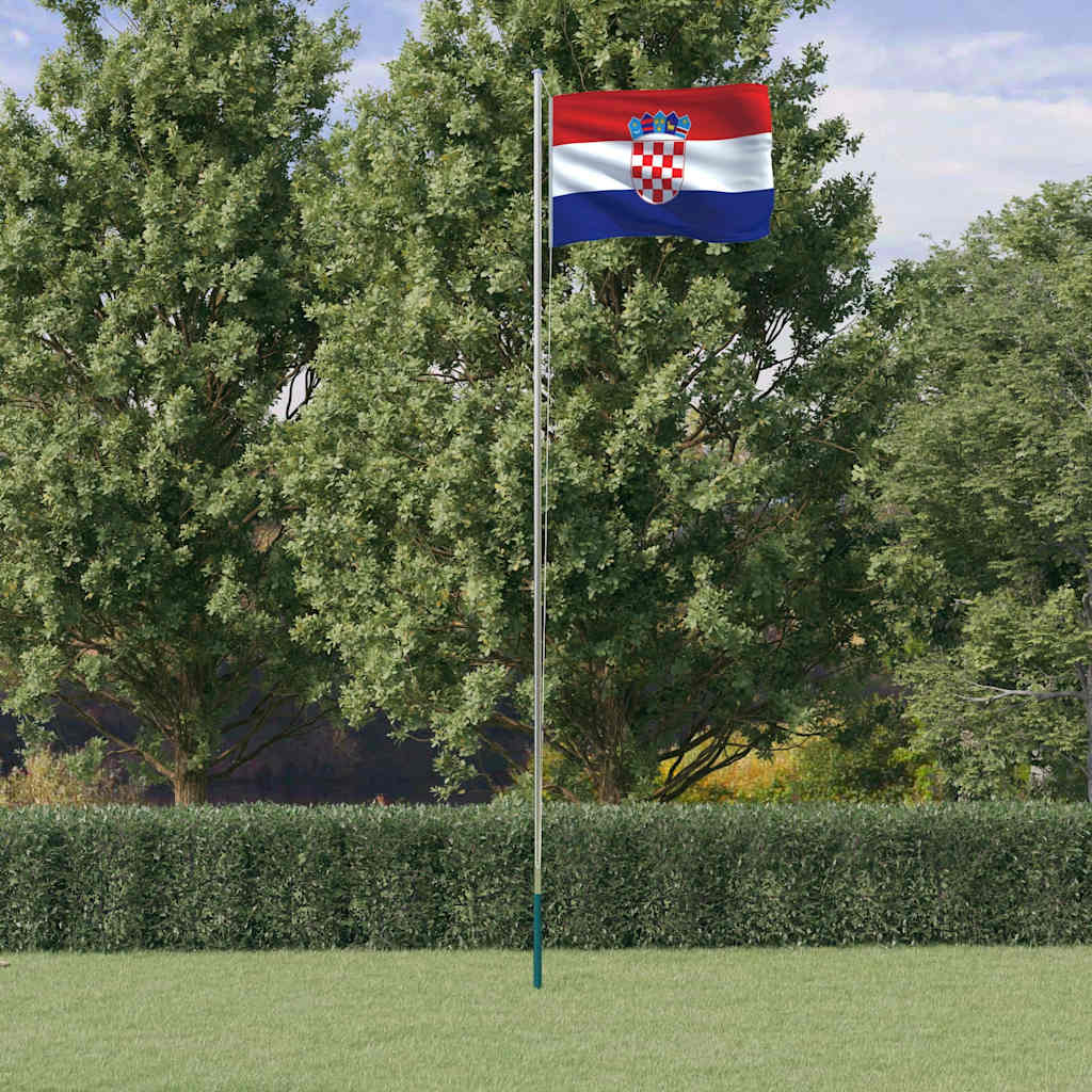 Flagge Kroatiens mit Mast 6,08 m Aluminium