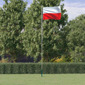 Flagge Polens mit Mast 6,08 m Aluminium
