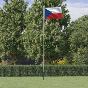 Tschechische Flagge mit Mast 6,08 m Aluminium
