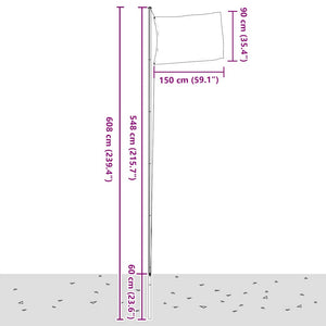 Flagge Großbritanniens mit Mast 6,08 m Aluminium