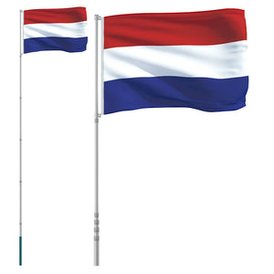 Niederländische Flagge mit Mast 5,5 m Aluminium