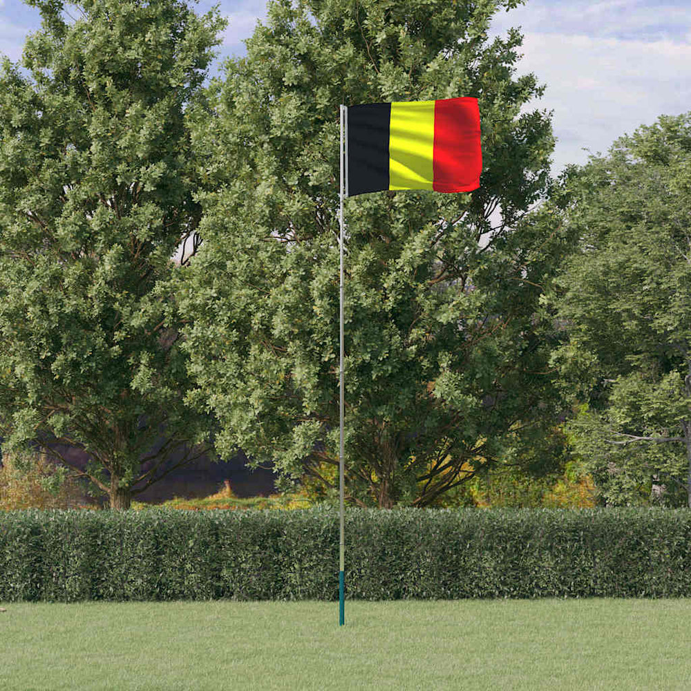 vidaXL Drapeau de la Belgique avec mât 5,5 m aluminium