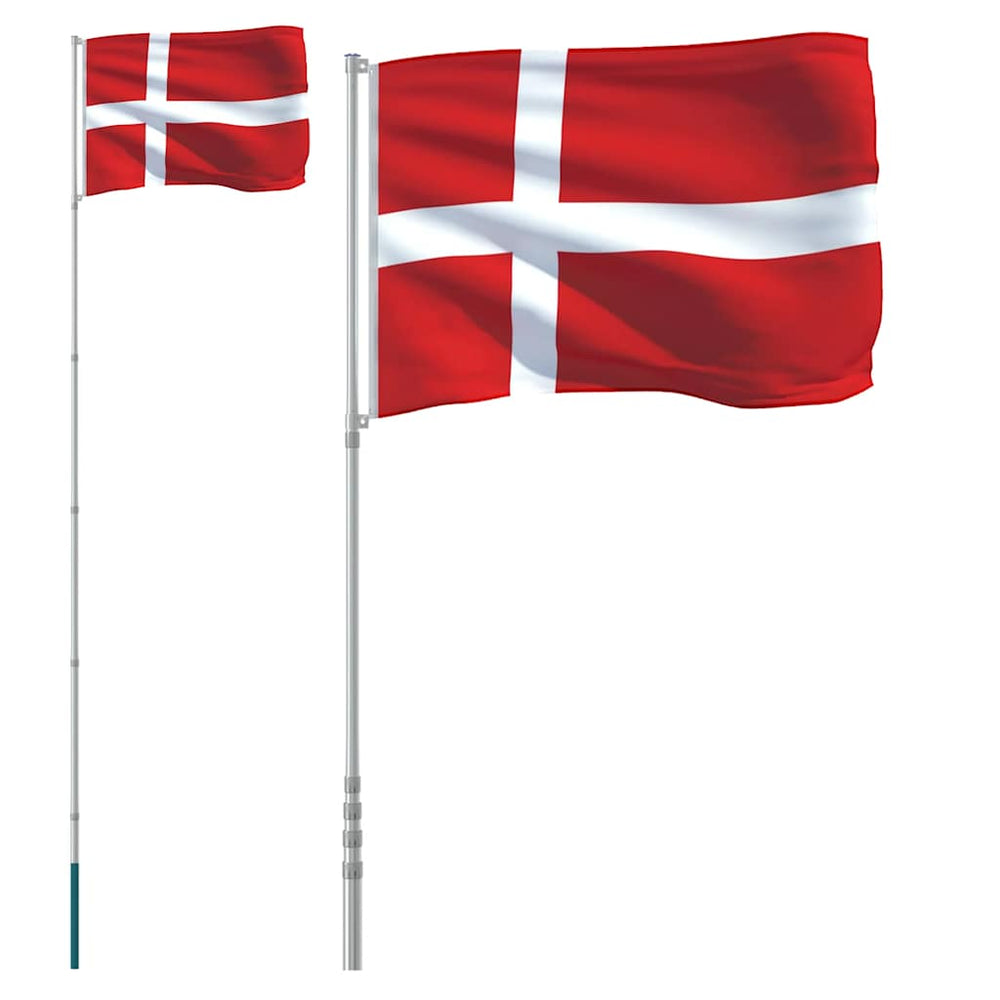 vidaXL Drapeau du Danemark avec mât 5,5 m Aluminium