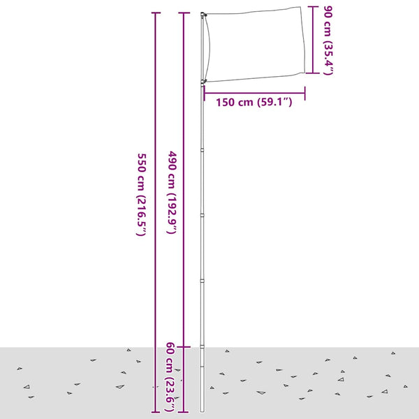 Flagge Irlands mit Mast 5,5 m Aluminium