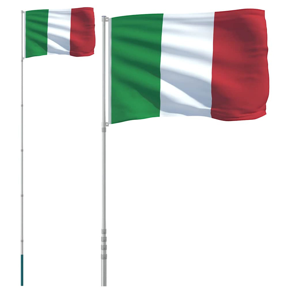 vidaXL Drapeau d'Italie avec mât 5,5 m Aluminium