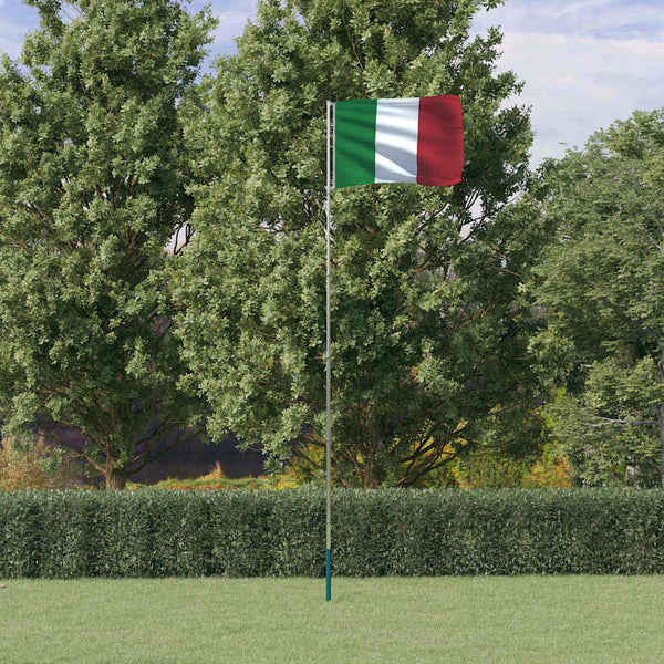 Flagge Italiens mit Mast 5,5 m Aluminium