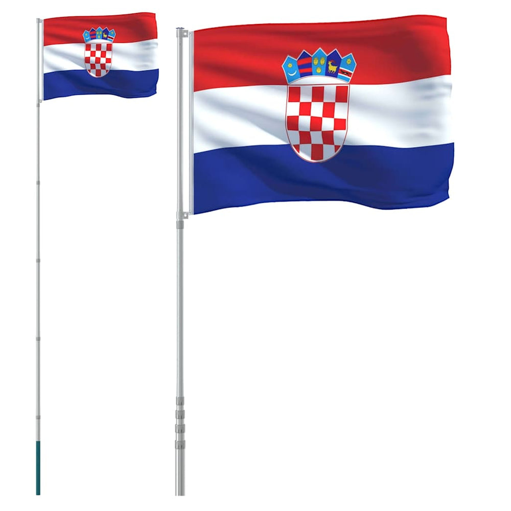 vidaXL Drapeau de la Croatie avec mât 5,5 m Aluminium