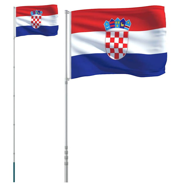 Flagge Kroatiens mit Mast 5,5 m Aluminium