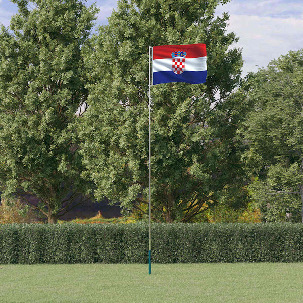 Flagge Kroatiens mit Mast 5,5 m Aluminium