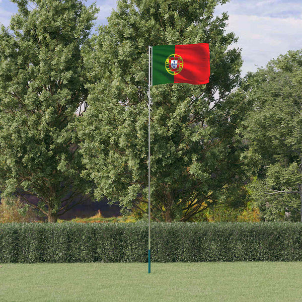 Flagge Portugals mit Mast 5,5 m Aluminium