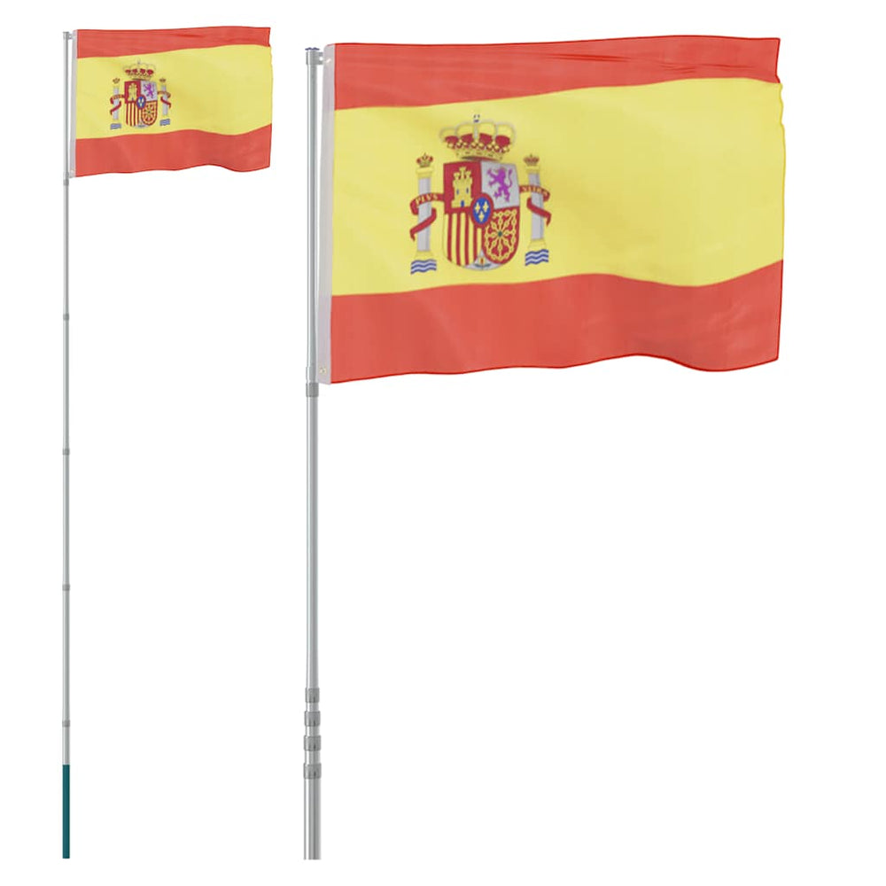 vidaXL Drapeau de l'Espagne avec mât 5,5 m Aluminium