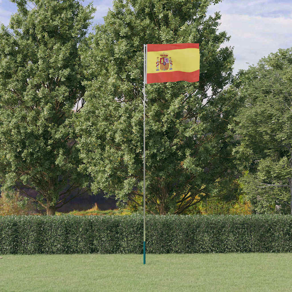 vidaXL Drapeau de l'Espagne avec mât 5,5 m Aluminium