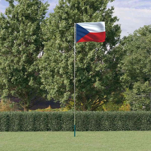 Tschechische Flagge mit Mast 5,5 m Aluminium