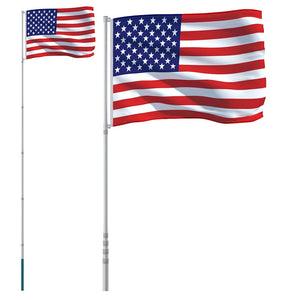 Flagge der Vereinigten Staaten mit Mast 5,5 m Aluminium