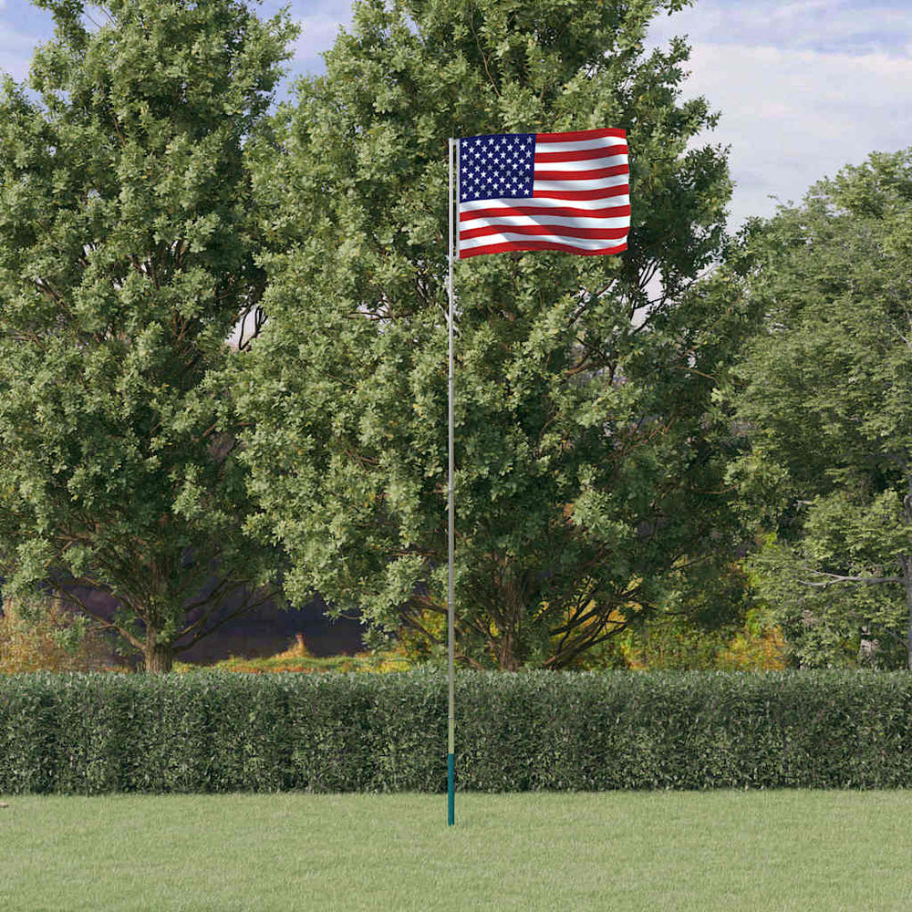 vidaXL Drapeau des États-Unis avec mât 5,5 m aluminium