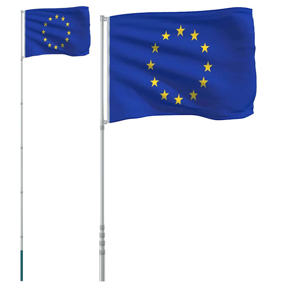 vidaXL Drapeau européen avec mât 5,5 m aluminium