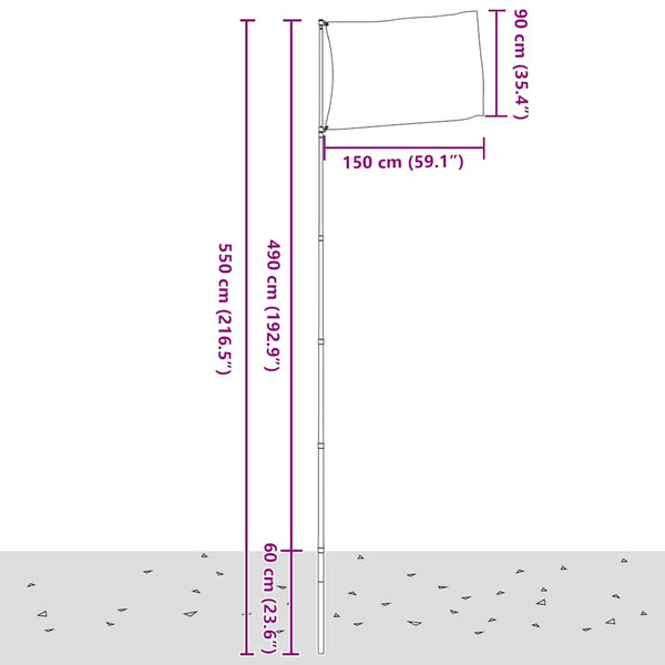 Europaflagge mit Mast 5,5 m Aluminium