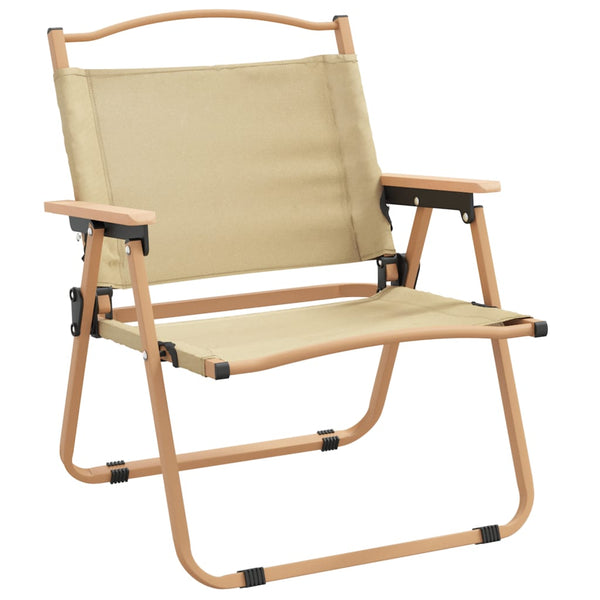 2er Set Campingstühle Beige Oxford-Gewebe