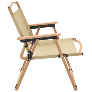 2er Set Campingstühle Beige Oxford-Gewebe
