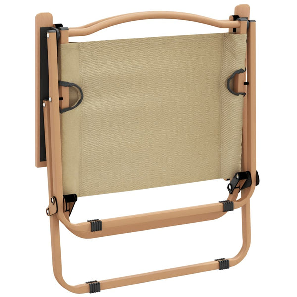 2er Set Campingstühle Beige Oxford-Gewebe