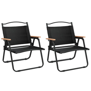 Campingstühle 2er Set Schwarz Oxford-Gewebe