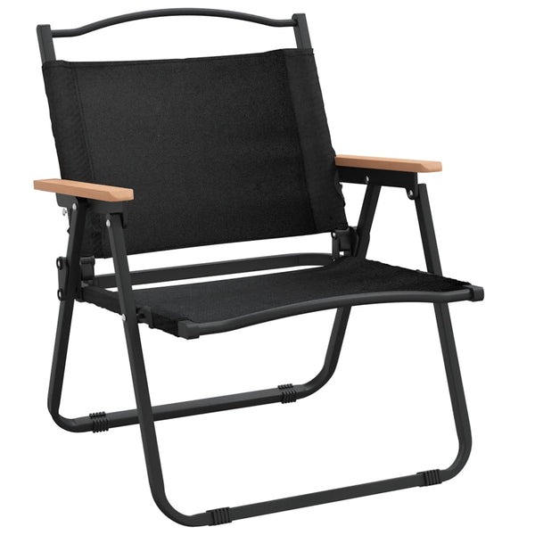 Campingstühle 2er Set Schwarz Oxford-Gewebe