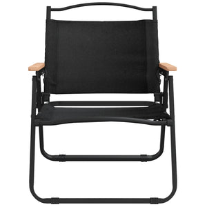 Campingstühle 2er Set Schwarz Oxford-Gewebe