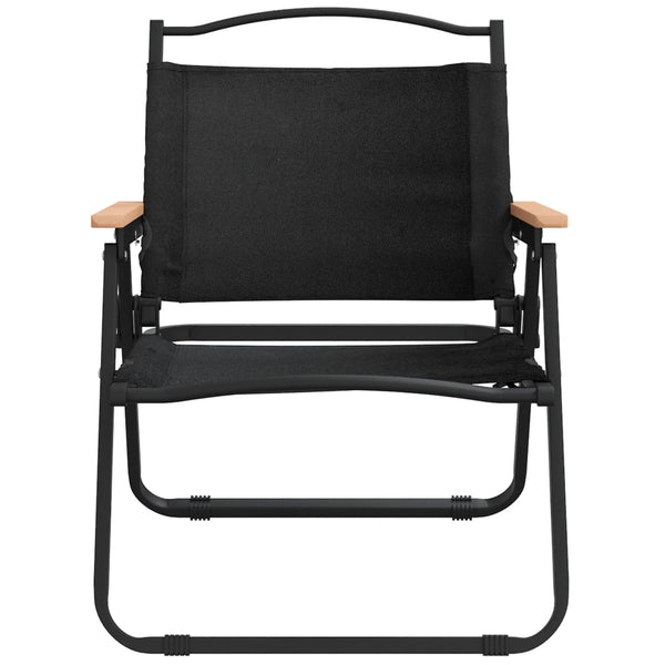 Campingstühle 2er Set Schwarz Oxford-Gewebe