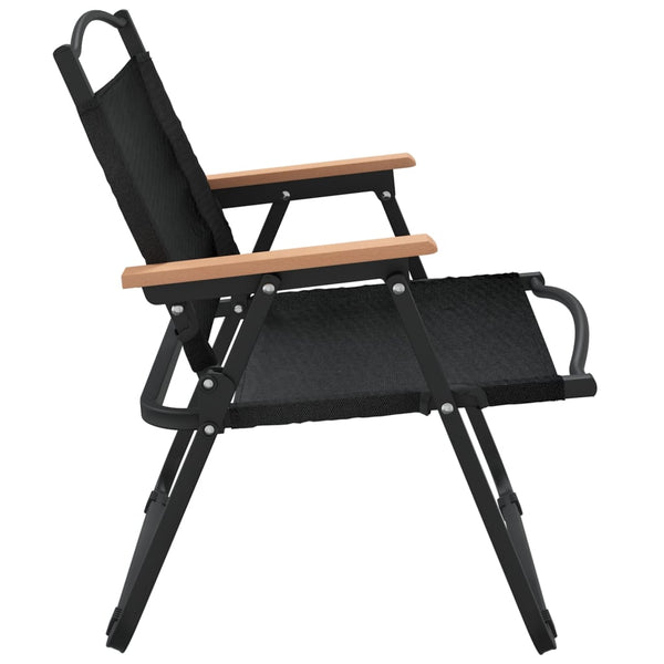 Campingstühle 2er Set Schwarz Oxford-Gewebe