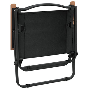 Campingstühle 2er Set Schwarz Oxford-Gewebe