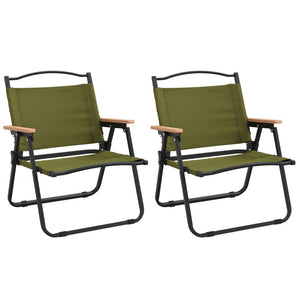 2er Set Campingstühle Grün Oxford-Gewebe