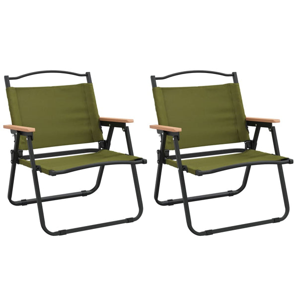 2er Set Campingstühle Grün Oxford-Gewebe