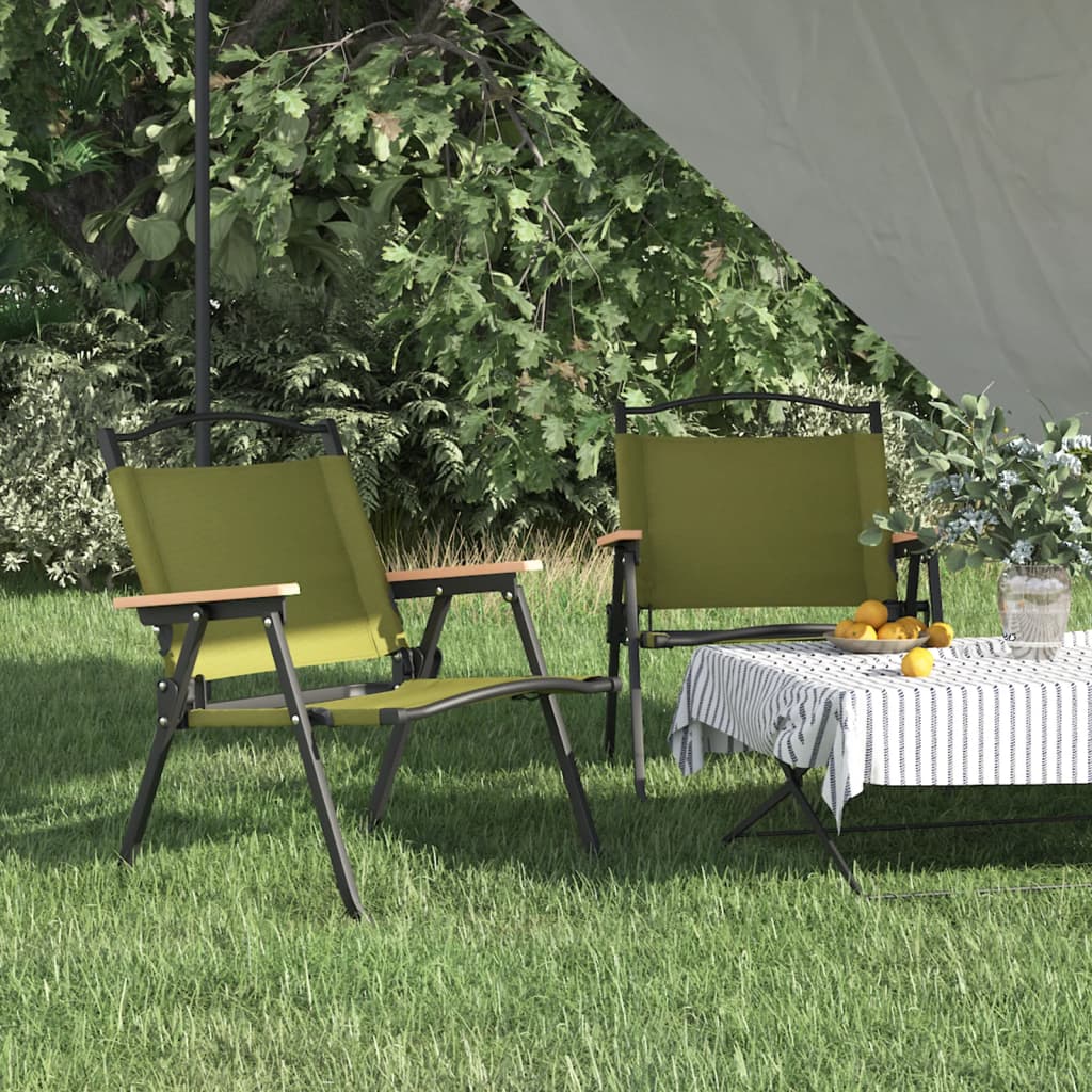 2er Set Campingstühle Grün Oxford-Gewebe