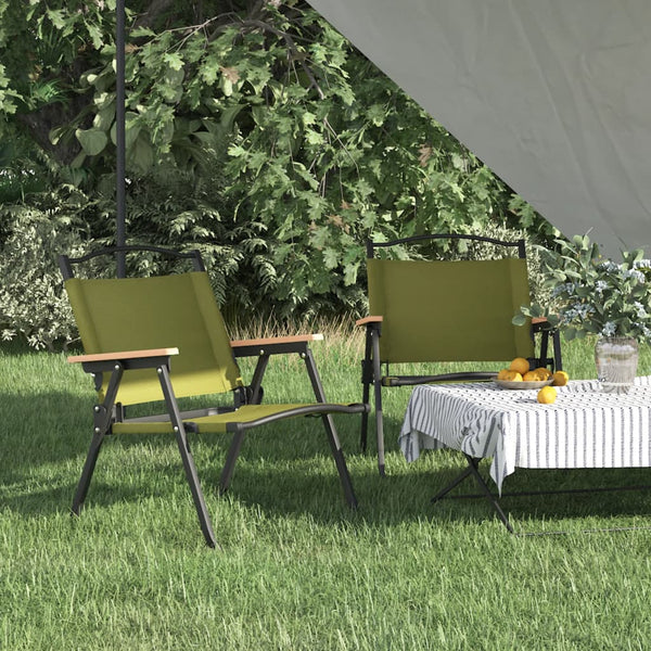 2er Set Campingstühle Grün Oxford-Gewebe