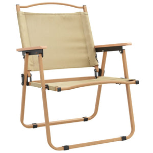 2er Set Campingstühle Beige Oxford-Gewebe