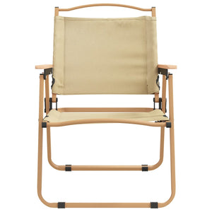 2er Set Campingstühle Beige Oxford-Gewebe
