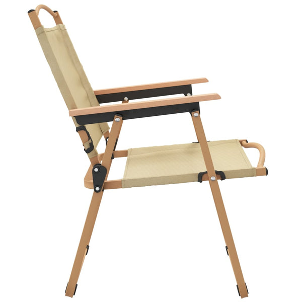 2er Set Campingstühle Beige Oxford-Gewebe