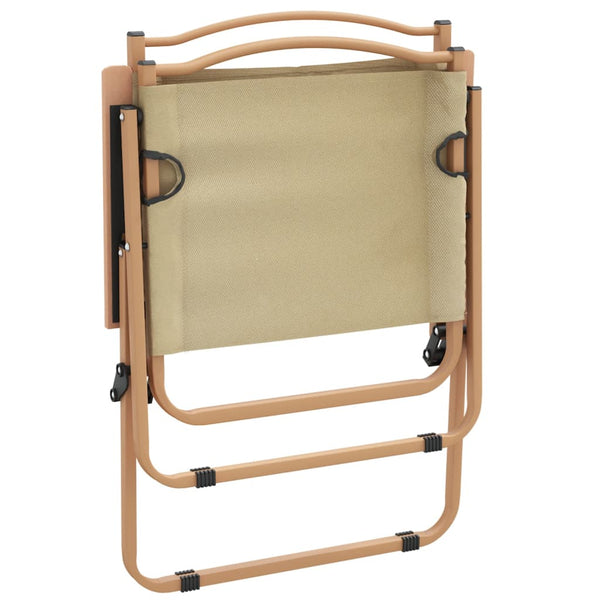 2er Set Campingstühle Beige Oxford-Gewebe