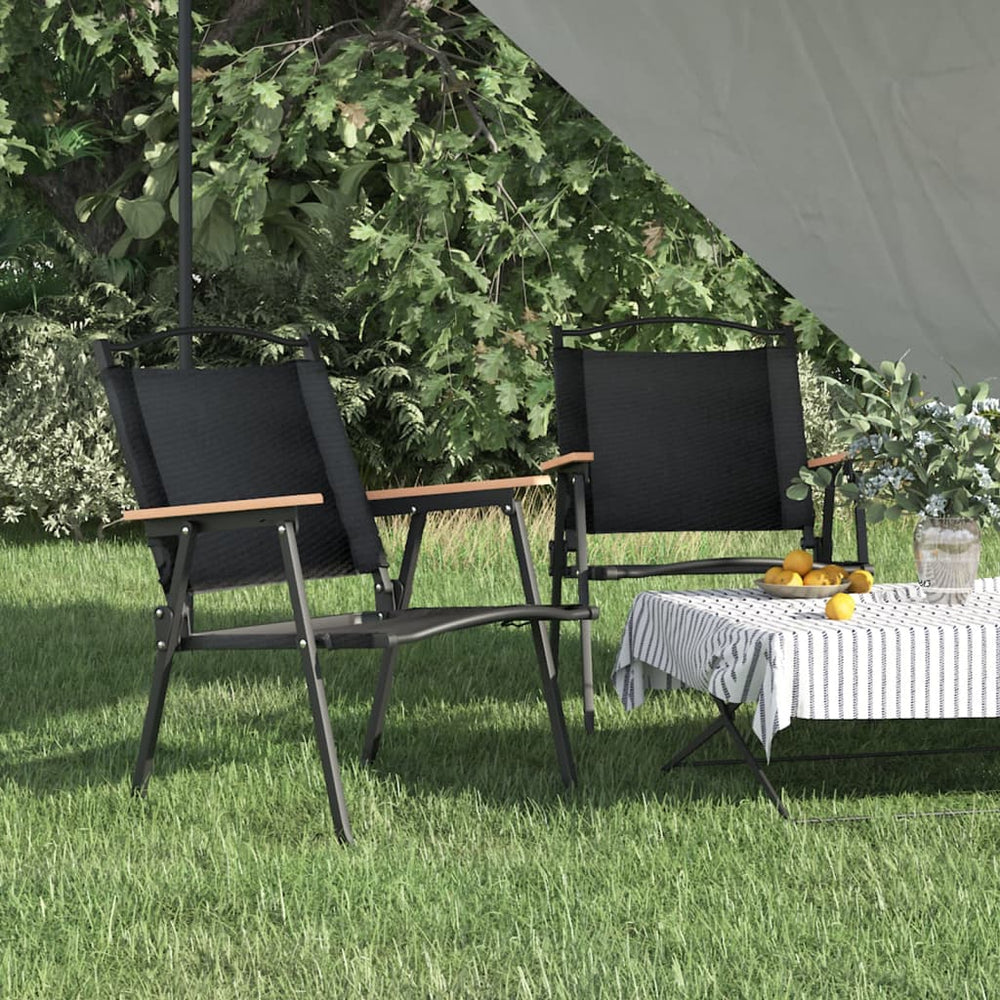 Campingstühle 2er Set, Schwarz
