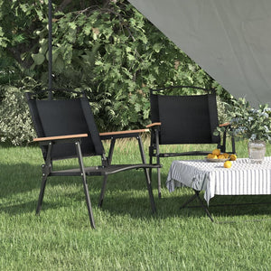 Campingstühle 2er Set, Schwarz
